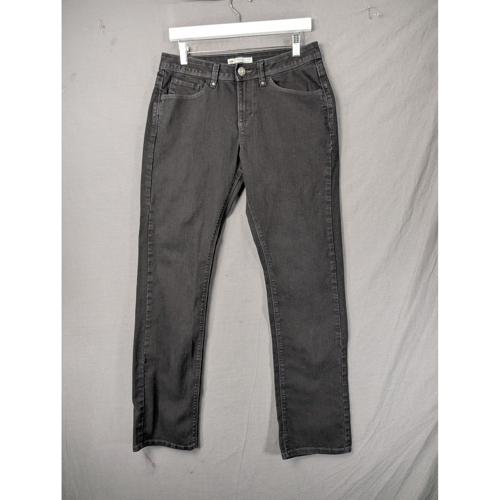 Lee Womens Perfect Fit Straight Leg Jeans Black Size 10M